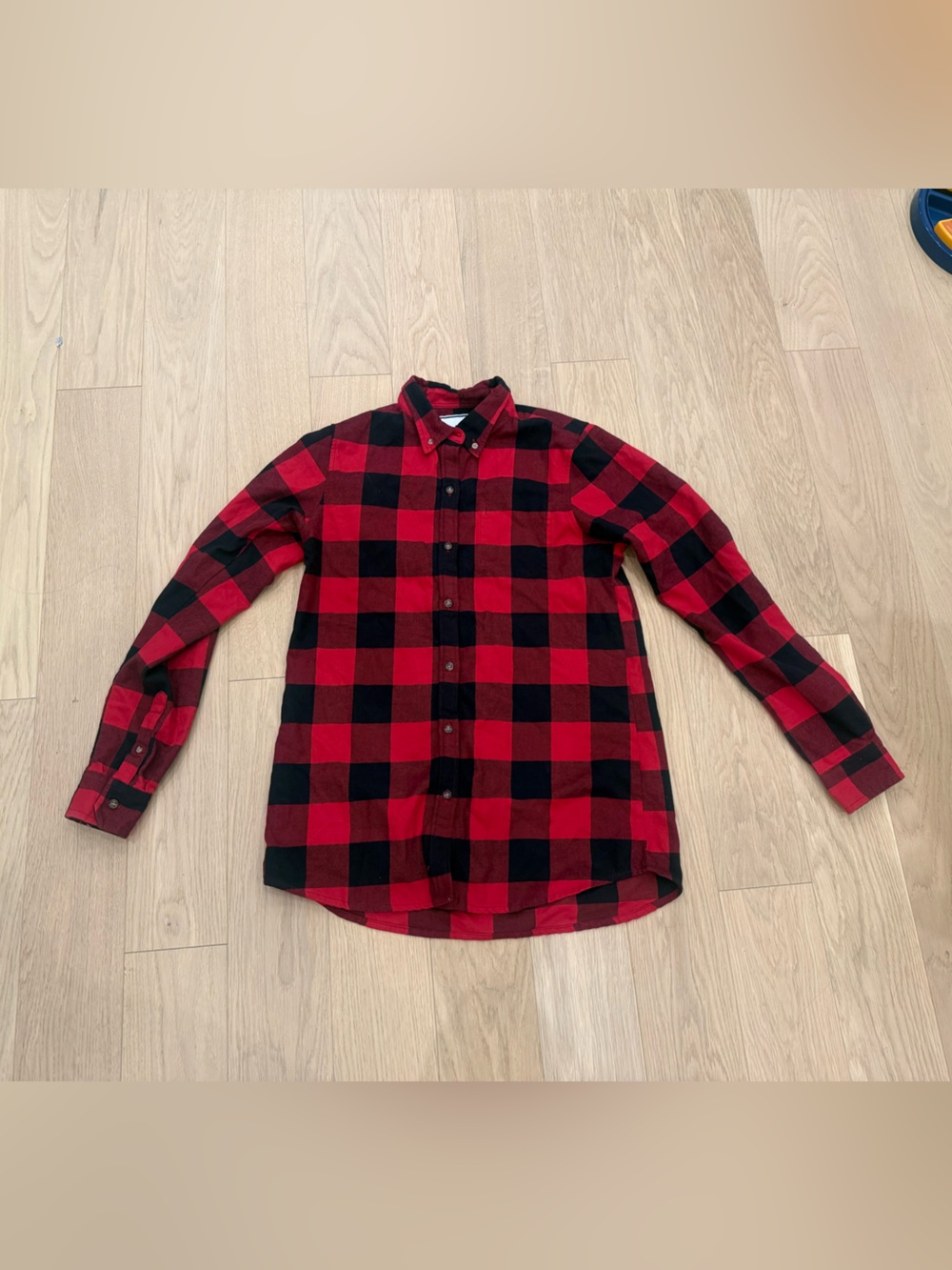 Peau De Loup Red and Black Plaid Shirt - size small